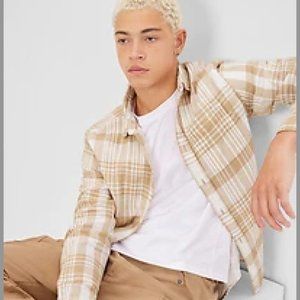Men's Gap Double Weave Plaid Shirt NWOT, Size Large